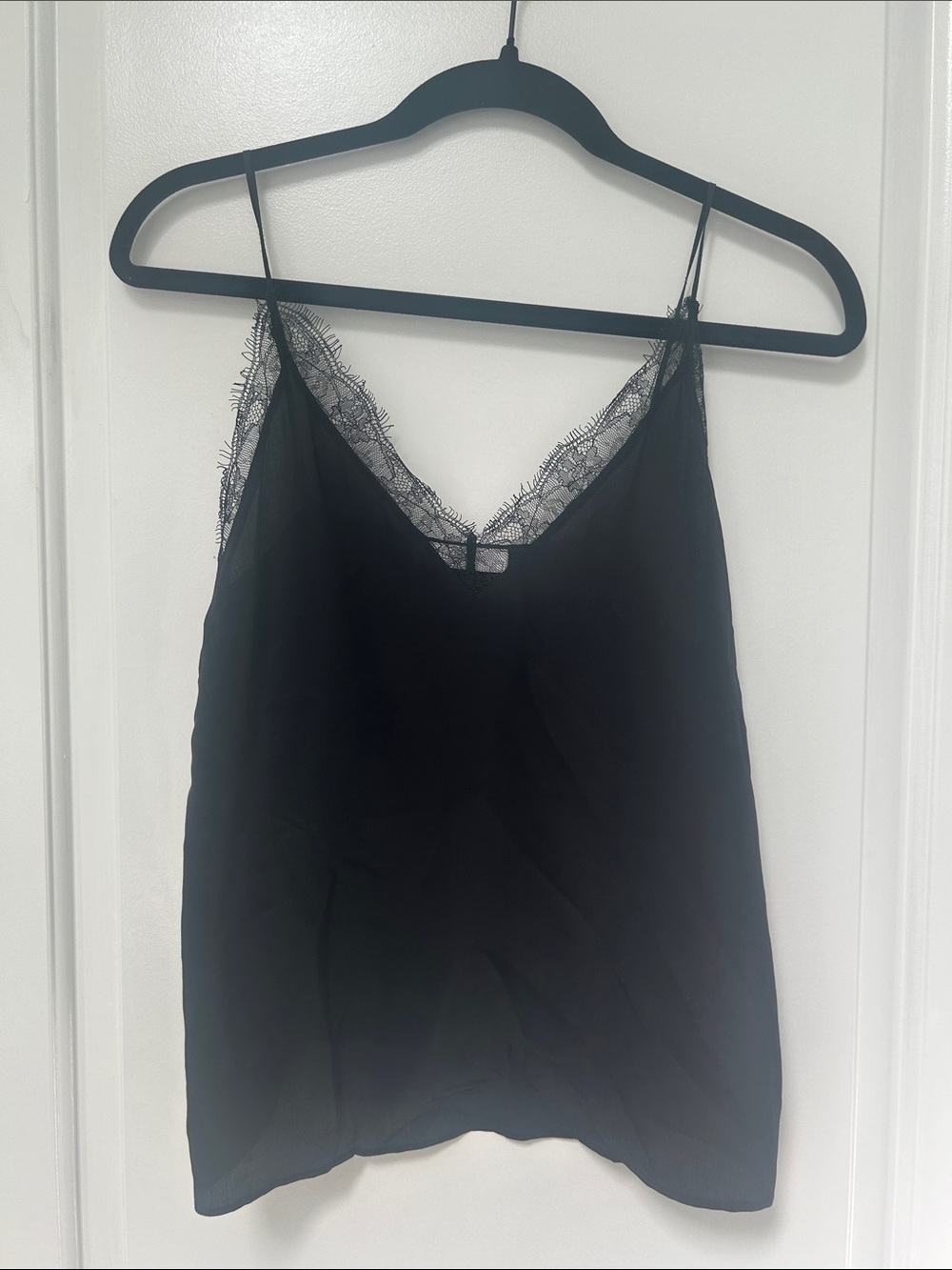 Anine Bing Black Lace Trim Camisole